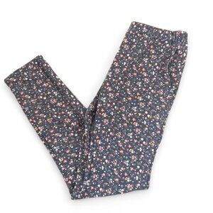 Chris & Carol Soft Blue Floral Leggings w/ Pockets sz S NEW